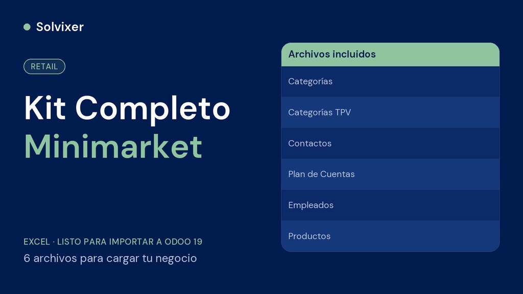 Kit Completo Carga a Odoo (Minimarket)