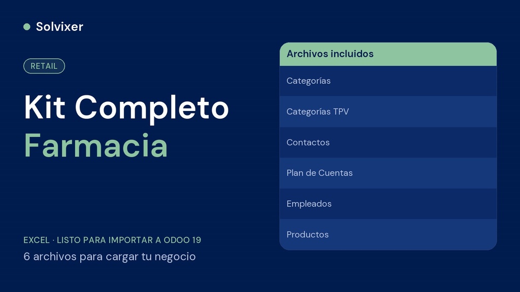 Kit Completo Carga a Odoo (Farmacia)