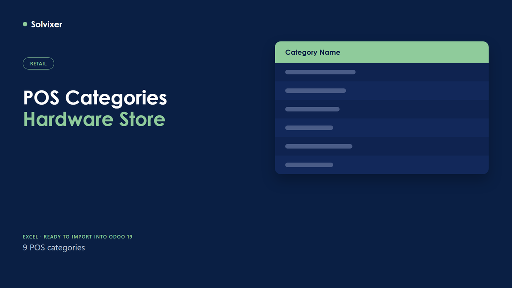 Hardware Store POS Categories (English)