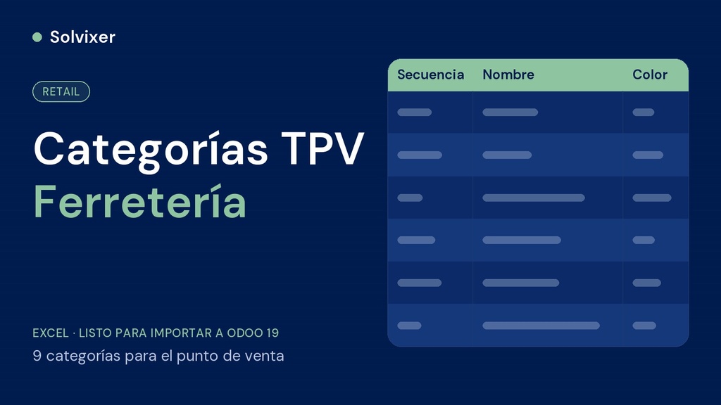 Categorías TPV Ferretería