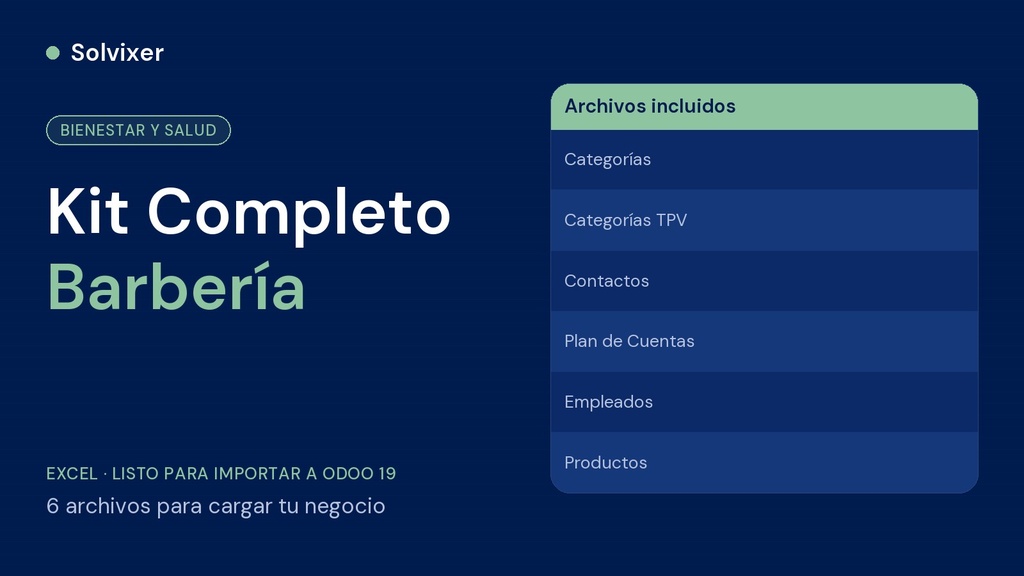 Kit Completo Carga a Odoo (Barbería)