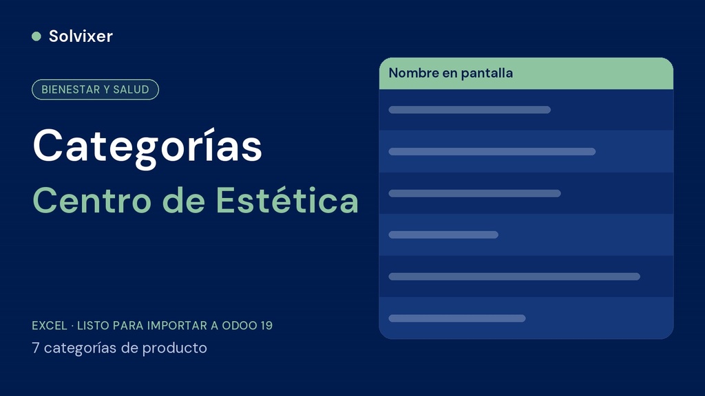Categorías Centro de Estética