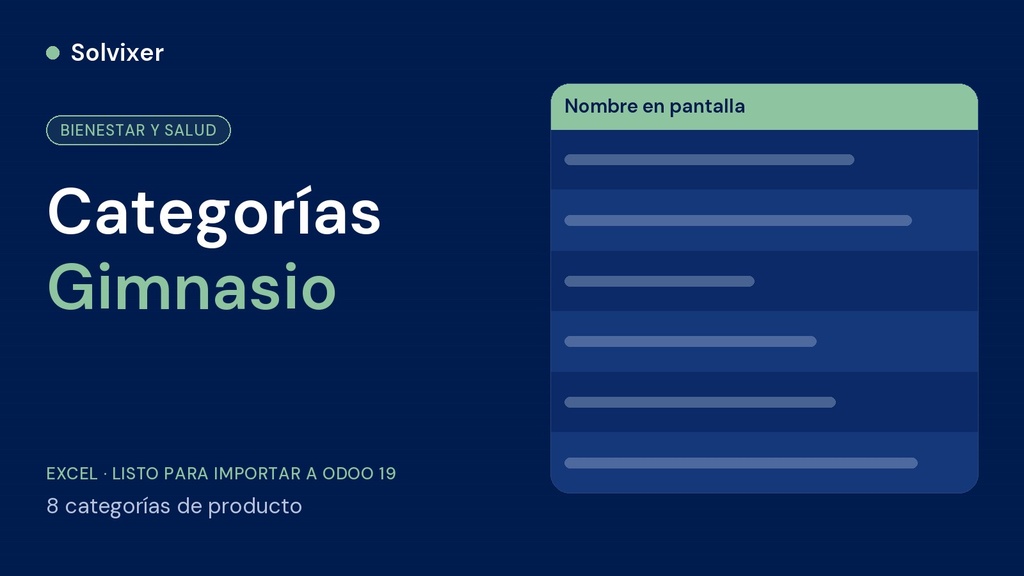 Categorías Gimnasio