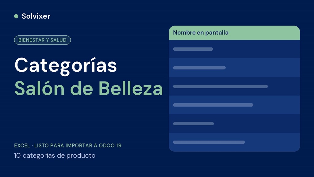 Categorías Salón de Belleza