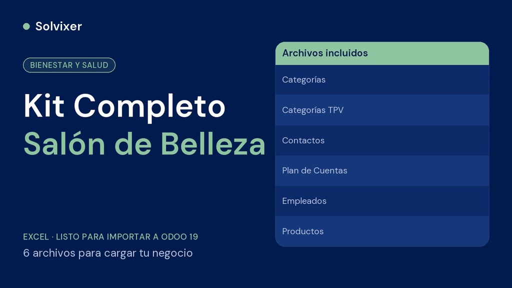 Kit Completo Carga a Odoo (Salón de Belleza)